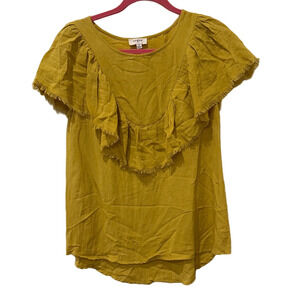 Umgee mustard yellow ruffle top, small 🔵